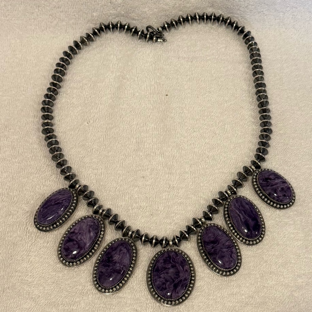 Charoite 7 stone Necklace